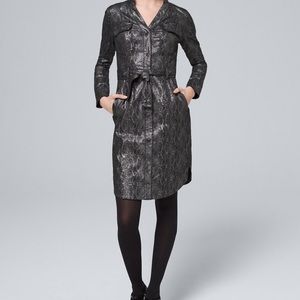 NWT whbm Petite Animal-Print Foil Shirt Dress- 0P ($165)